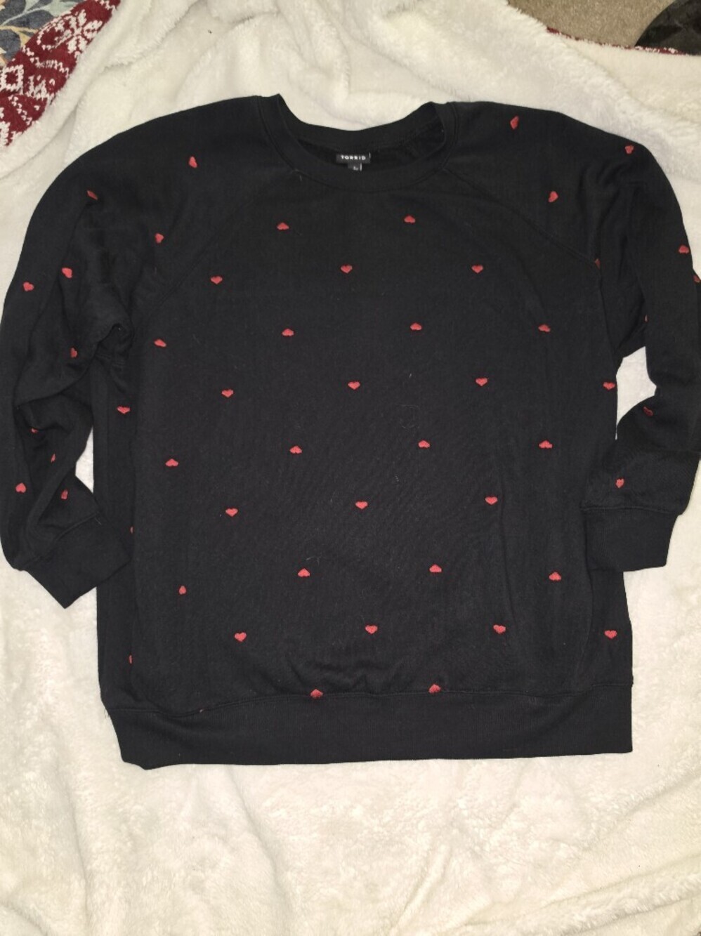 torrid Black Sweatshirt with Subtle Red Accent